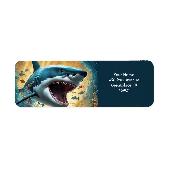Fantasy Cute Vivid Flowers Shark Wave (Front)