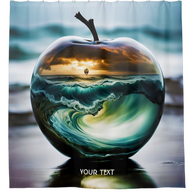 Fantasy Cute Vivid Glass Apple Sea Shower Curtain (Front)