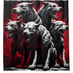 Fantasy Cute Vivid Gothic Lithography Hounds Shower Curtain