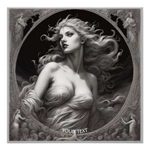 Fantasy Cute Vivid Greek Goddess Beauty Poster