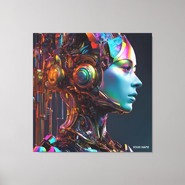 Fantasy Cute Vivid Human Machine Girl Canvas Print (Front)
