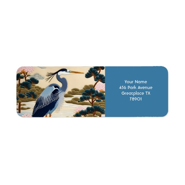 Fantasy Cute Vivid Japanese Heron Blue (Front)