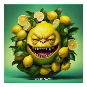 Fantasy Cute Vivid Lemon Funny Creature Poster