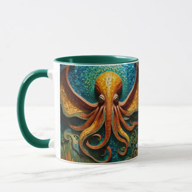 Fantasy Cute Vivid Octopus Beautiful Mosaic Mug (Left)