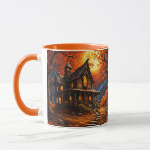 Fantasy Cute Vivid Old Cabin Autumn Mug