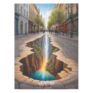 Fantasy Cute Vivid Optical Illusion City Tablecloth