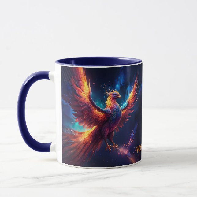Fantasy Cute Vivid Rising Phoenix Mug (Left)