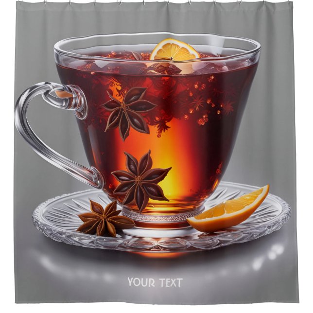 Fantasy Cute Vivid Spicy Tea Lemon Shower Curtain (Front)