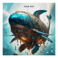 Fantasy Cute Vivid Steampunk Whale Sea
