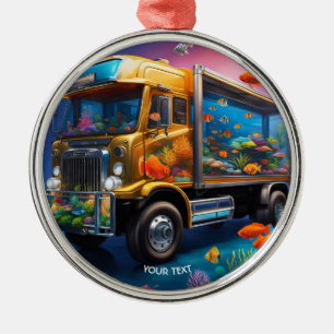 Fantasy Cute Vivid Truck Aquarium Fish Metal Tree Decoration