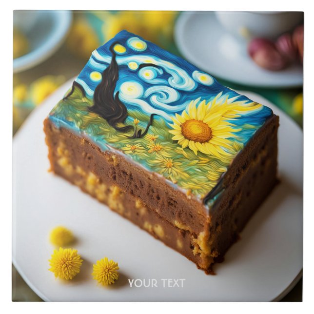 Fantasy Cute Vivid Van Gogh Cake Tile (Front)
