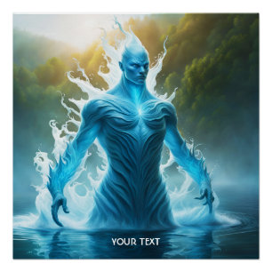 Fantasy Cute Vivid Water Elemental Lake Poster