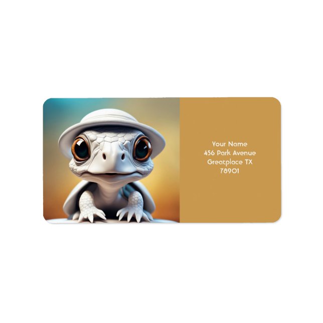 Fantasy Cute Vivid White Lace Turtle Label (Front)