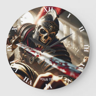 Fantasy Cute Warrior Ancient Armour Large Clock