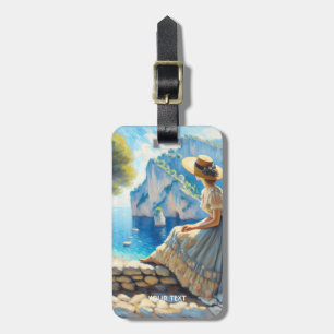 Fantasy Cute Watercolor Women Sea Luggage Tag