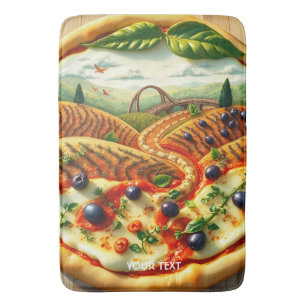 Fantasy Cute Whimsical Italian Landscape Bath Mat