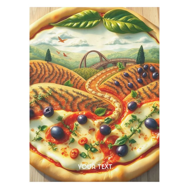 Fantasy Cute Whimsical Italian Landscape Tablecloth (Front)