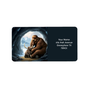 Fantasy Cute White Baby Dragon Label