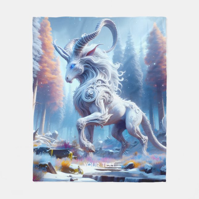 Fantasy Cute  White Chimera Winter Fleece Blanket (Front)