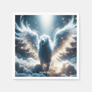 Fantasy Cute White Lion Heaven Napkin