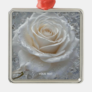Fantasy Cute White Rose Drops Metal Tree Decoration