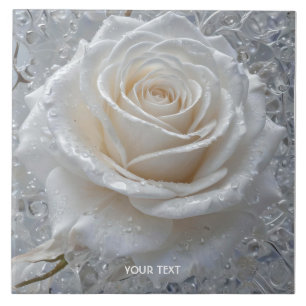 Fantasy Cute White Rose Drops Tile