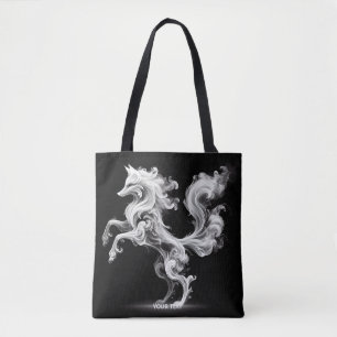 Fantasy Cute White Smoke Fox Tote Bag