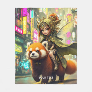 Fantasy Cute Wild Panda Ride Fleece Blanket