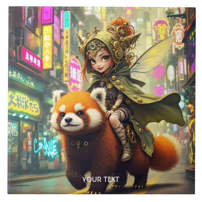 Fantasy Cute Wild Panda Ride Tile (Front)