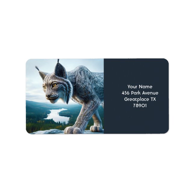 Fantasy Cute Wired Lynx Forest Label (Front)