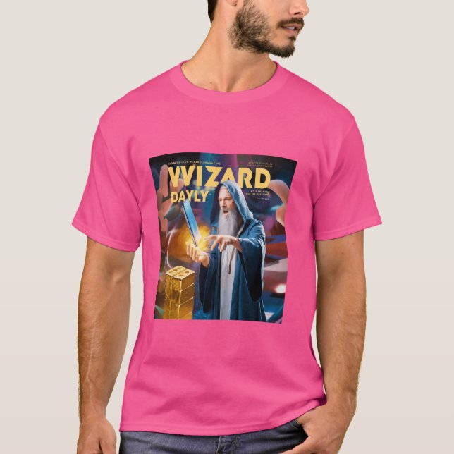 Fantasy Cute Wizard Daily Magazine T-Shirt (Front)