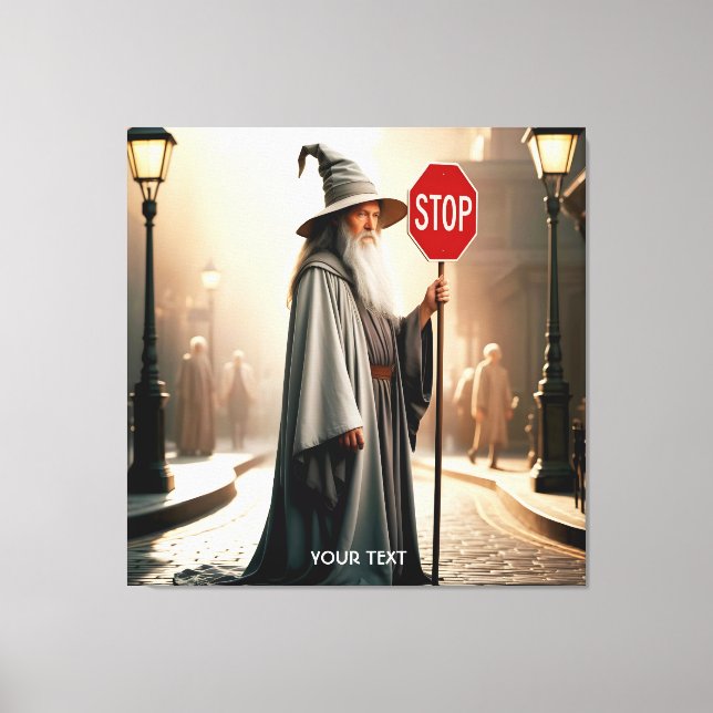 Fantasy Cute Wizard Sign Stop (Front)