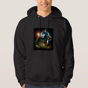 Fantasy Cute Wolf Double Exposition Hoodie