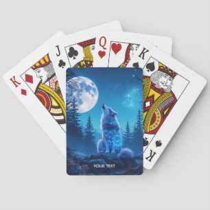 Fantasy Cute Wolf Double Exposition Playing Cards