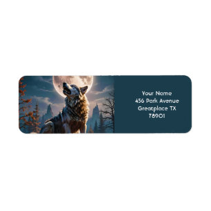 Fantasy Cute Wolf Howling To Moon