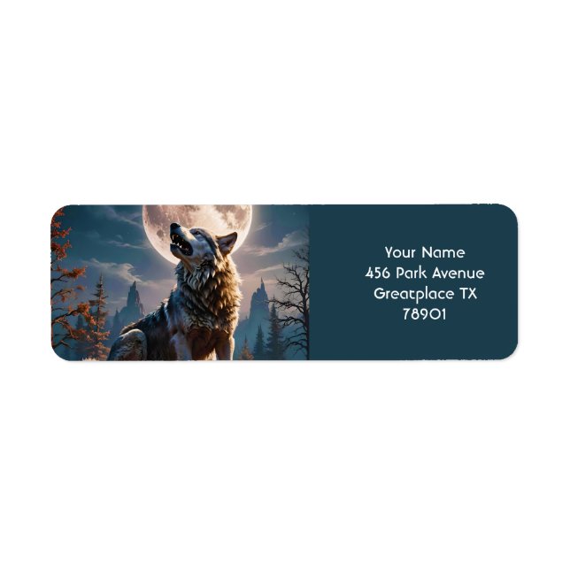 Fantasy Cute Wolf Howling To Moon (Front)