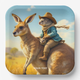 Fantasy Cute Wombat Kangaroo Koala Paper Plate