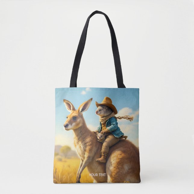 Fantasy Cute Wombat Kangaroo Koala Tote Bag (Front)