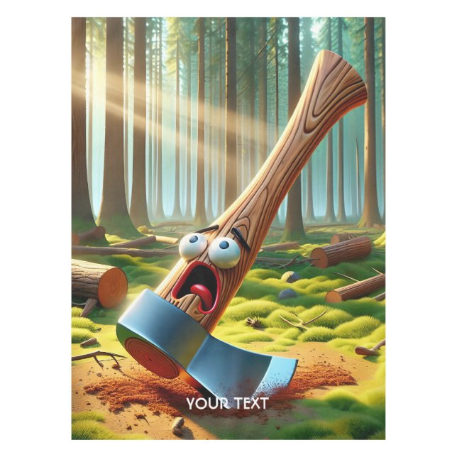 Fantasy Cute Wood Axe Forest Tablecloth (Front)