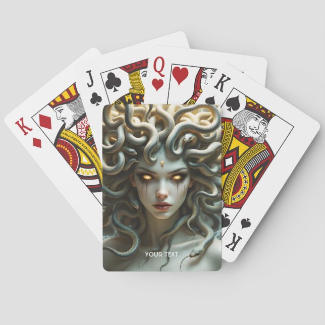 Fantasy Cute  Yellow Eyes Snakes Playing Cards (Back)