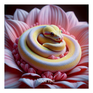 Fantasy Cute Yellow Snake Flower Poster