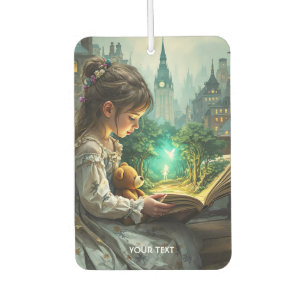 Fantasy Cute Young Girl Reading Car Air Freshener