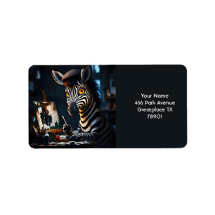 Fantasy Cute Zebra Face Painting Label