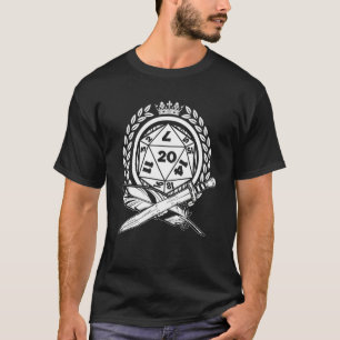 Fantasy D20 Dice Rpg Role Play Game Master Game T-Shirt