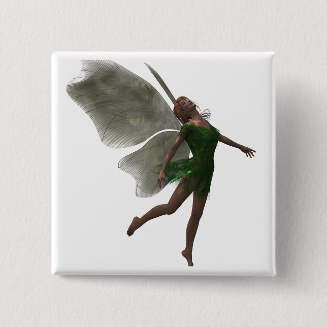 Fantasy Dancing Forest Fairy Fae Woman 15 Cm Square Badge (Front)