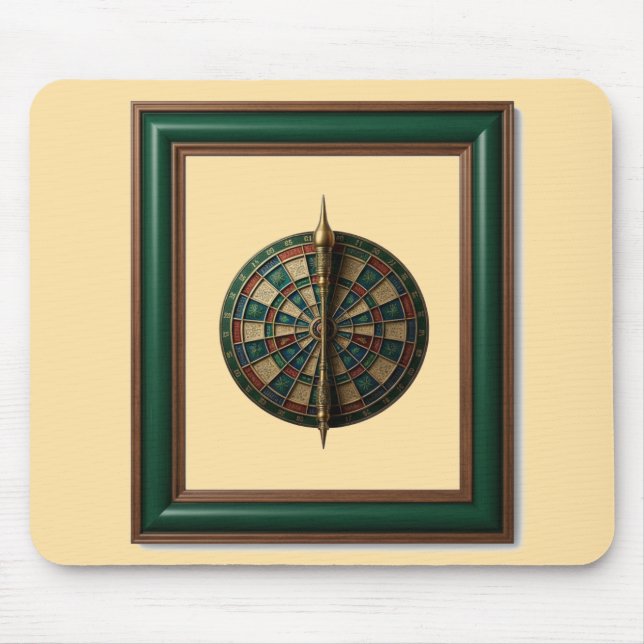 Fantasy Dart Board With Futuristic Dart Mouse Pad (Front)
