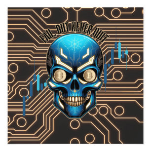 Fantasy Design   Crypto Btc   Motivation   Blue Photo Print