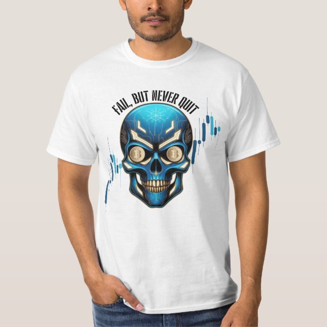 Fantasy Design | Crypto Btc | Motivation | Blue T-Shirt (Front)