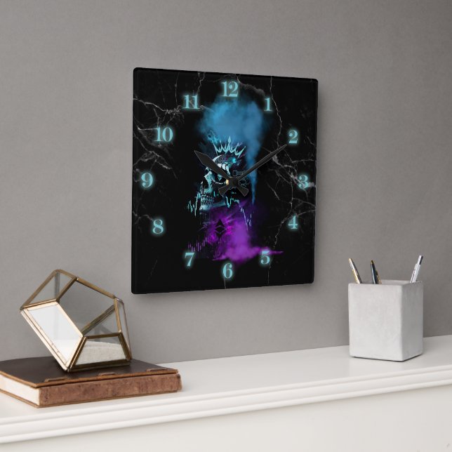 Fantasy Design | Cryptocurrency | Ethereum Marble  Square Wall Clock (Office)