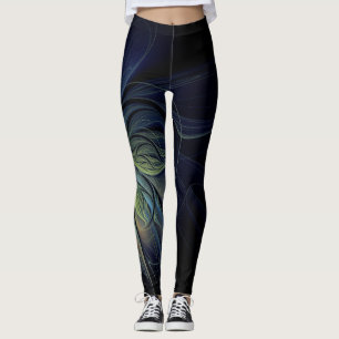 Fantasy design on black background with cool color leggings